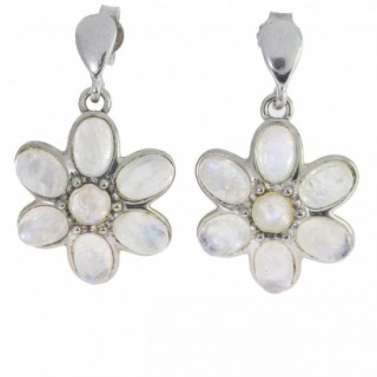 Sterling Silver Moonstone Earrings E-50-01