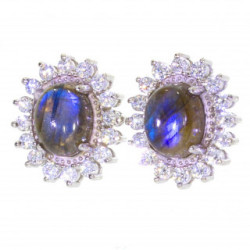Sterling Silver Labradorite Earrings E-54-06