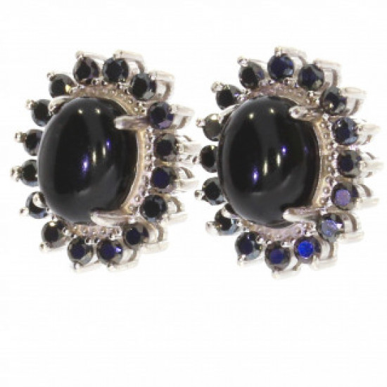 Sterling Silver Black Onyx Earrings E-54-06