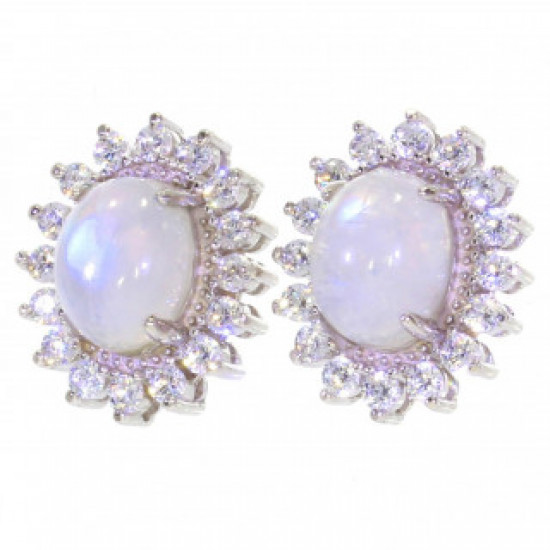 Sterling Silver Moonstone Earrings E-54-06