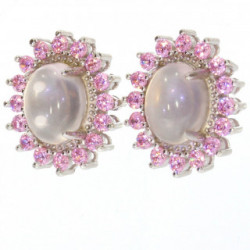 Sterling Silver Rose Quartz Earrings E-54-06