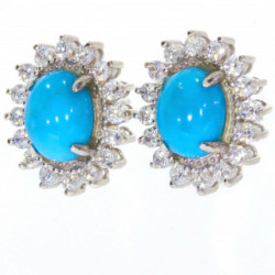 Sterling Silver Turquoise Earrings E-54-06