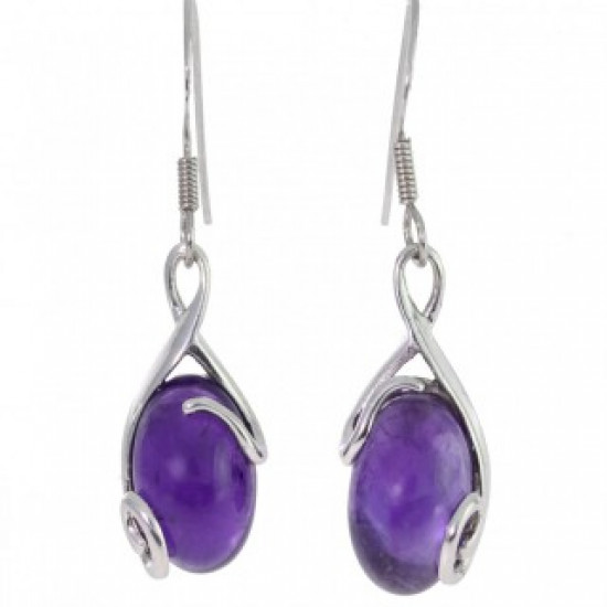 Sterling Silver Amethyst Earrings E-58-05