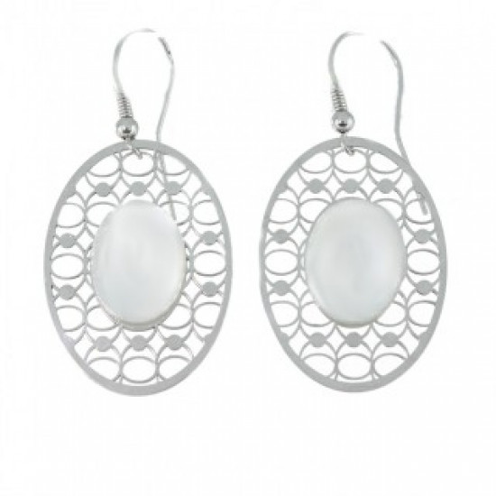 Sterling Silver Moonstone Earrings E-58-07