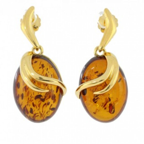 Vermeil Amber Earrings E-62-01