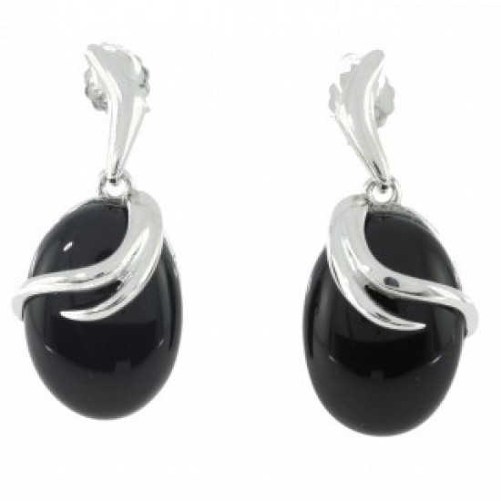 Sterling Silver Black Onyx Earrings E-62-01