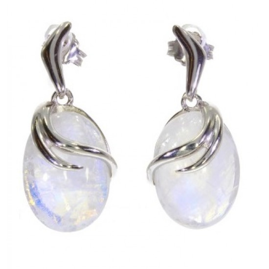 Sterling Silver Moonstone Earrings E-62-01
