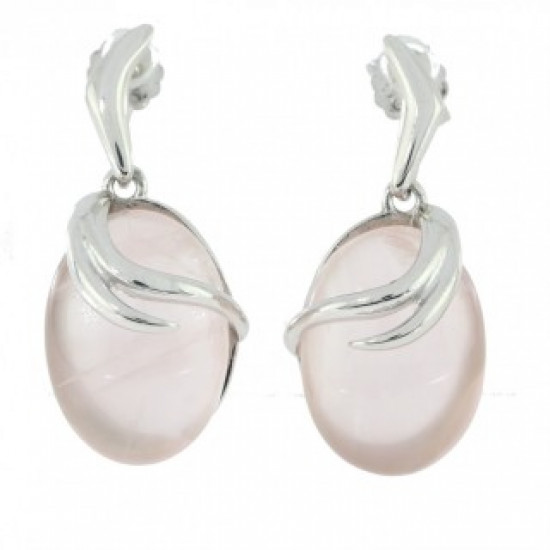 Sterling Silver Rose Quartz Earrings E-62-01