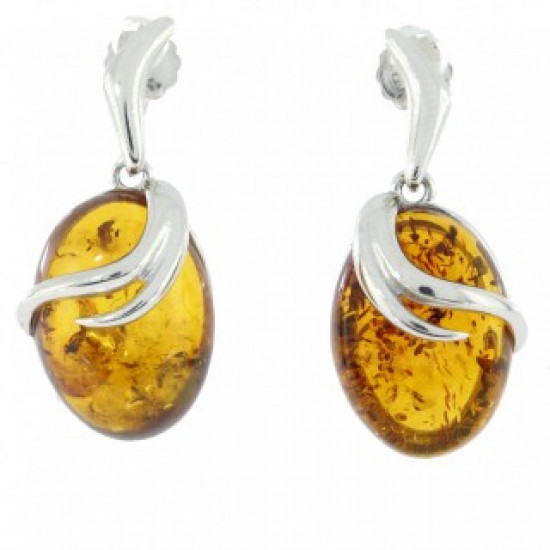 Sterling Silver Amber Earrings E-62-01 Sterling Silver Amber Earrings E-62-01