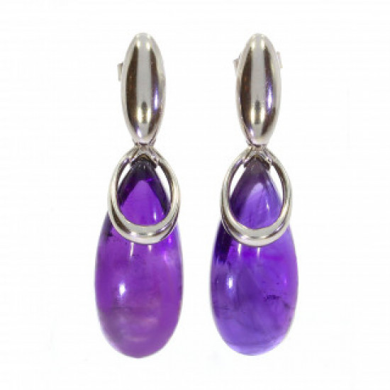 Sterling Silver Amethyst Earrings E-2-03