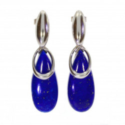 boucles d'oreilles argent lapis lazuli E-62-03