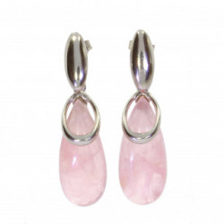 Sterling Silver Rose Quartz Earrings E-62-03