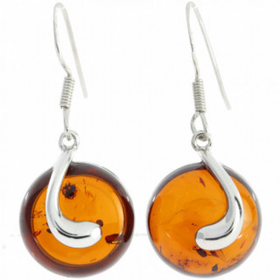 Sterling Silver Amber Earrings E-70-01 Sterling Silver Amber Earrings E-70-01