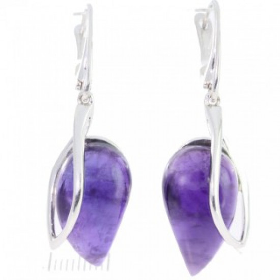 Sterling Silver Amethyst Earrings E-70-02