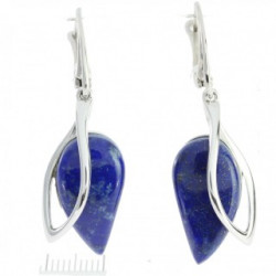 boucles d'oreilles argent lapis lazuli E-70-02