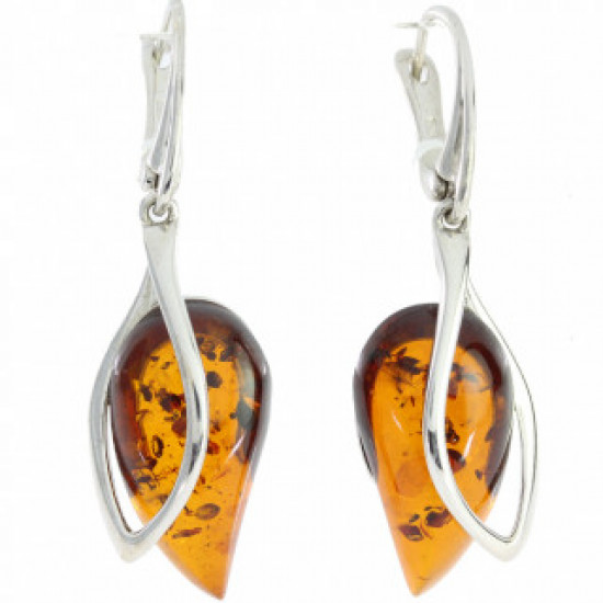 Sterling Silver Amber Earrings E-70-02 Sterling Silver Amber Earrings E-70-02