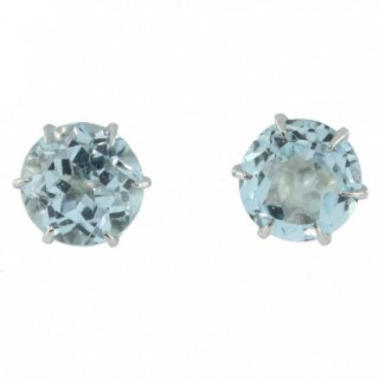 Sterling Silver Blue Topaz Earrings EF-02