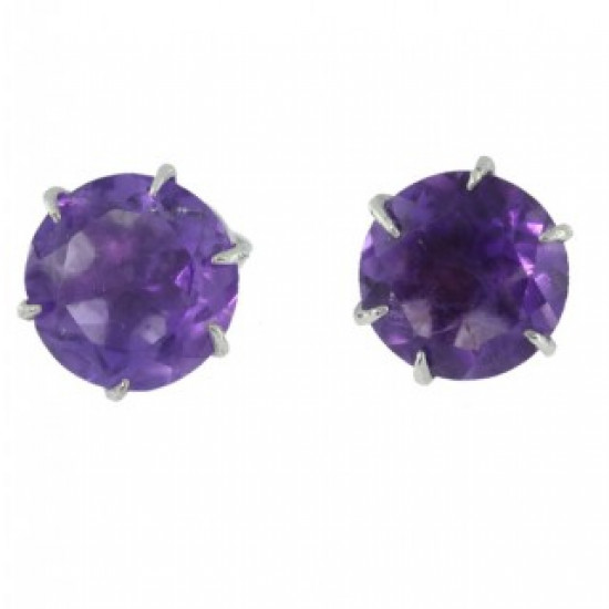 Sterling Silver Amethyst Earrings EF-03