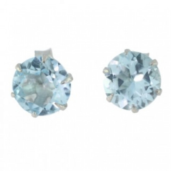 Sterling Silver Blue Topaz Earrings EF-03