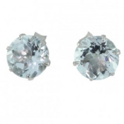 boucles d'oreilles argent aigue marine EF-03