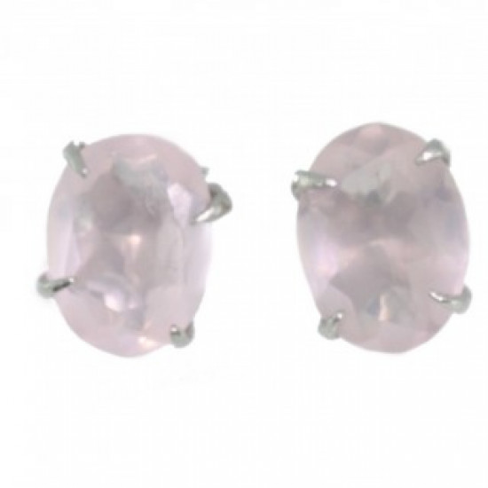 Sterling Silver Rose Quartz Earrings EF-06