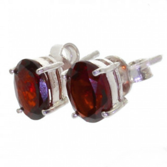 Sterling Silver Garnet Earrings EF-15