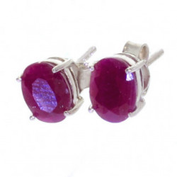 Sterling Silver Ruby Earrings EF-15