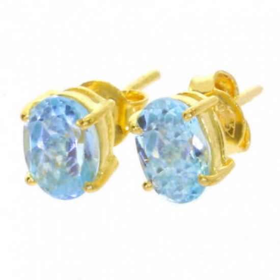 Vermeil Blue Topaz Earrings EF-15