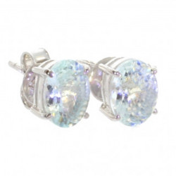 boucles d'oreilles argent aigue marine EF-15