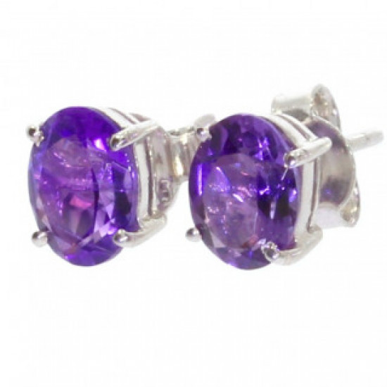 Sterling Silver Amethyst Earrings EF-15