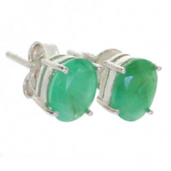 boucles d'oreilles argent emeraude EF-15