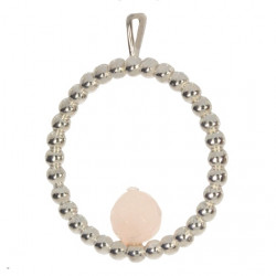 Sterling Silver Rose Quartz Pendant P30-17