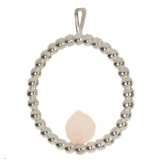 Sterling Silver Rose Quartz Pendant P30-17
