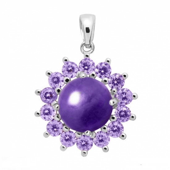 Sterling Silver Amethyst Pendant P34-16