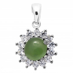 Sterling Silver jade pendant P34-16