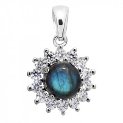 Sterling Silver Labradorite Pendant P34-16