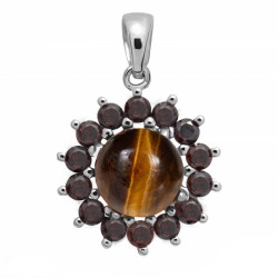 pendant tiger eyes silver P34-16