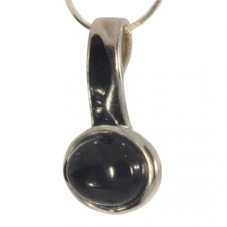 Sterling Silver Black Onyx Pendant P38-09