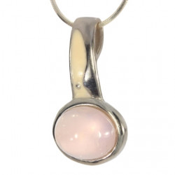 Sterling Silver Rose Quartz Pendant P38-09