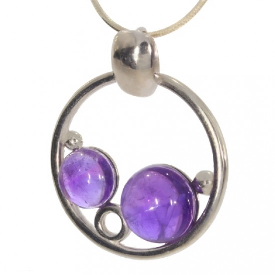 Sterling Silver Amethyst Pendant P46-03