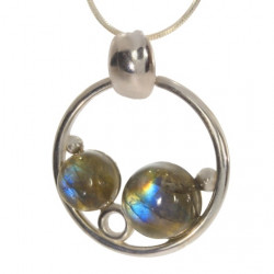 Sterling Silver Labradorite Pendant P46-03