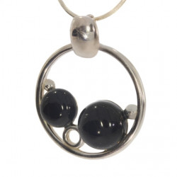 Sterling Silver Black Onyx Pendant P46-03