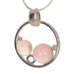 Sterling Silver Rose Quartz Pendant P46-03