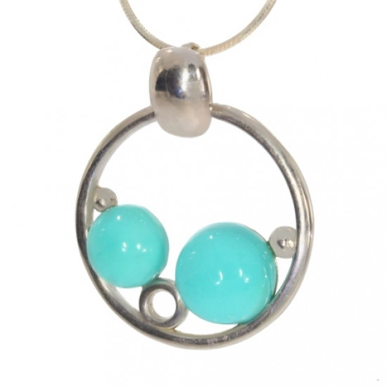 Sterling Silver Turquoise Pendant P46-03 Sterling Silver Turquoise Pendant P46-03