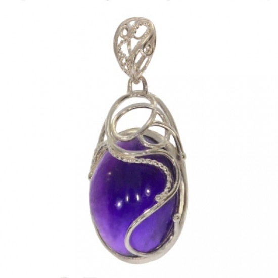 Sterling Silver Amethyst Pendant P54-05