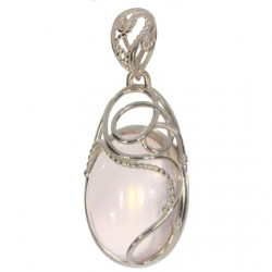 Sterling Silver Rose Quartz Pendant P54-05