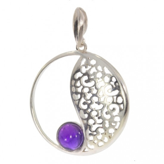 Sterling Silver Amethyst Pendant P54-06