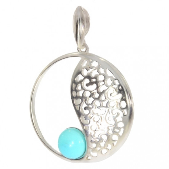 Sterling Silver Turquoise Pendant P54-06 Sterling Silver Turquoise Pendant P54-06