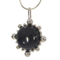 Sterling Silver Black Onyx Pendant P58-02