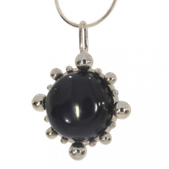 Sterling Silver Black Onyx Pendant P58-02 Sterling Silver Black Onyx Pendant P58-02